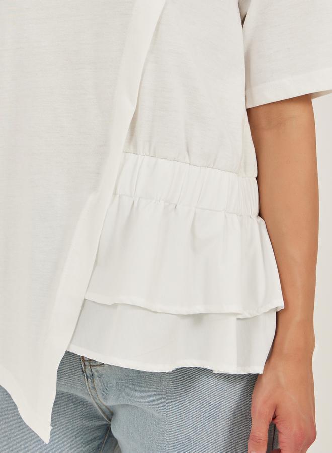 Styli Solid Ruffled Boxy T-Shirt - Image 3