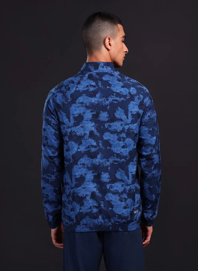 Technosport Men Printed Slim Fit Mock Neck Sports Jacket with TS FLEXI by Styli