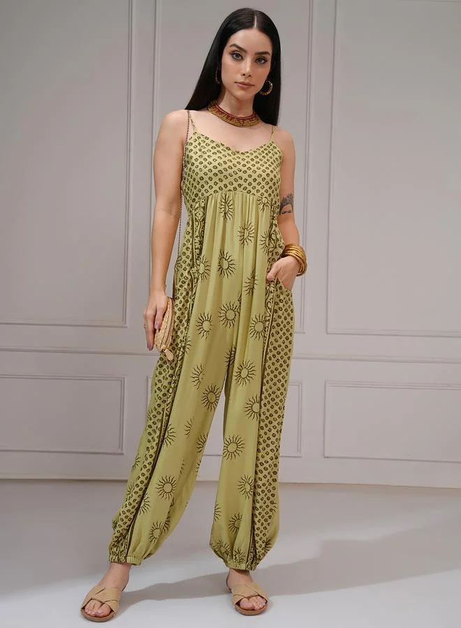 Vishudh Women Multi-Colored Wide Leg Printed Jumpsuit by Styli