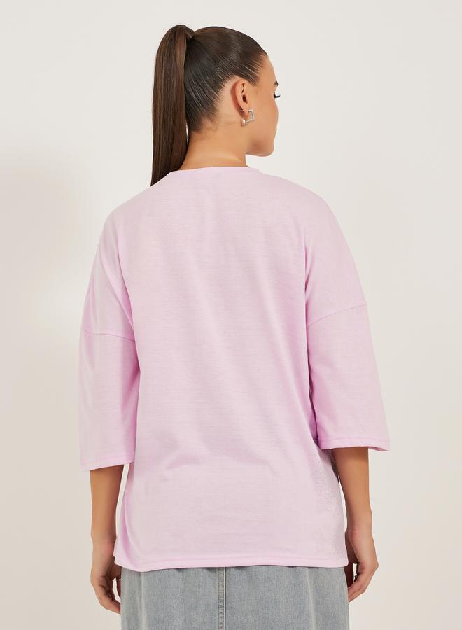 Styli Oversized Graphic Print T-Shirt with Dropped Shoulders  - Image 5