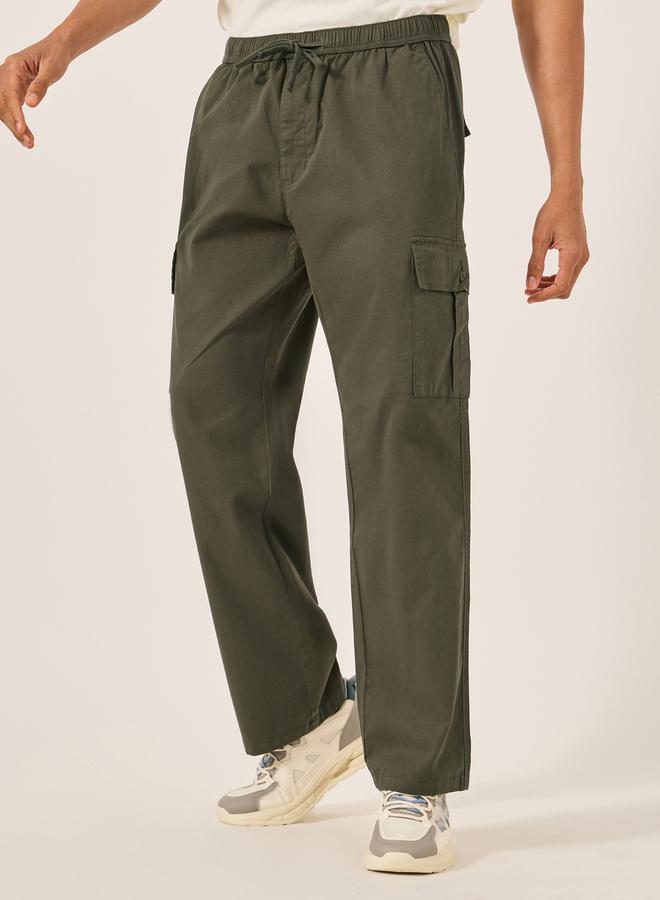 Styli Oversized Twill Cargo Pocket Joggers - Image 1