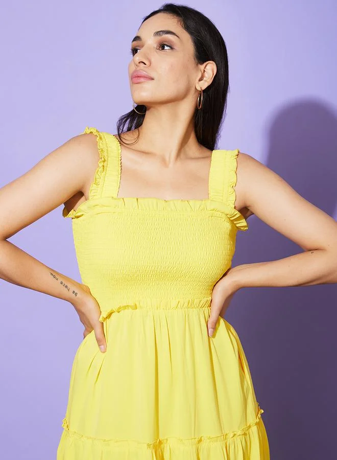globus Tiered Yellow Dress