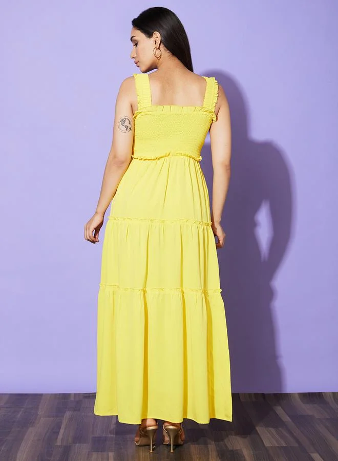 globus Tiered Yellow Dress