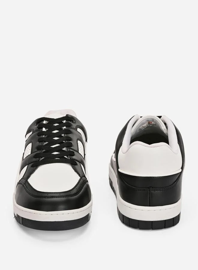 Styli Color Block Court Lace Up Sneakers