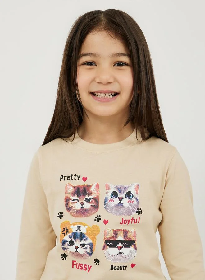 Styli Graphic Print Regular Fit T-Shirt