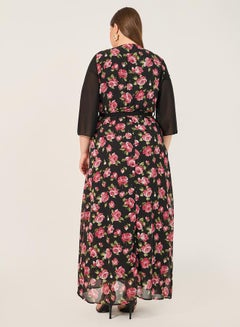 Styli Print 3/4th Sleeves A-Line Maxi Dress  - Image 5
