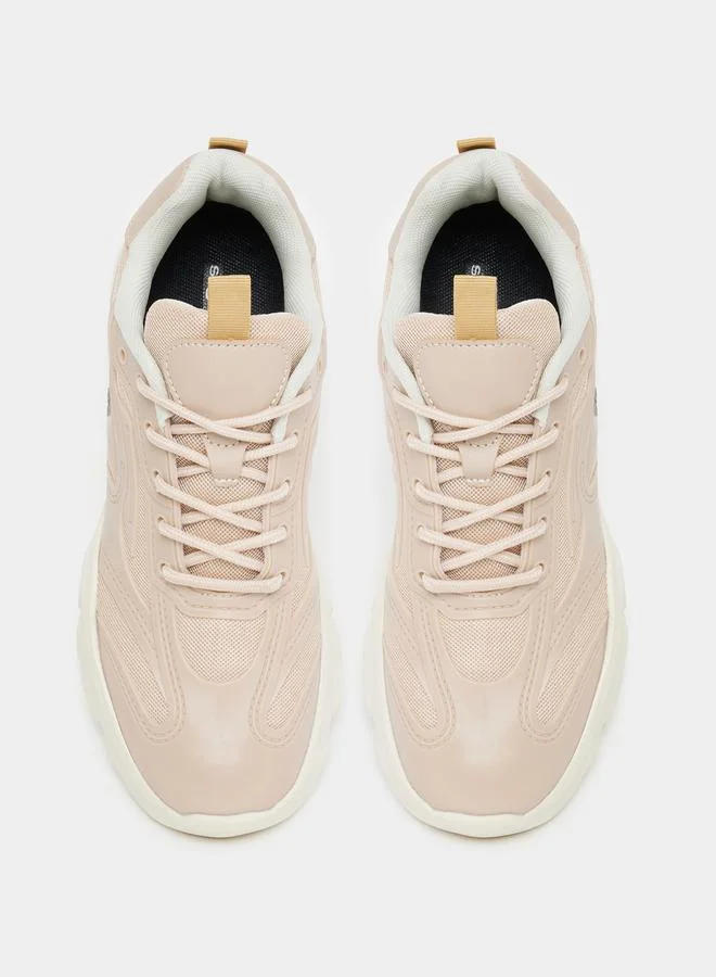 ستايلي Textured Web Design Chunky Sneakers