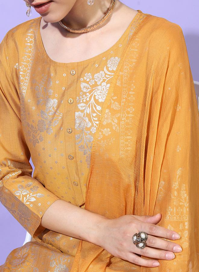 Vishudh Women Regular Fit Floral Kurta Set by Styli  - Image 4