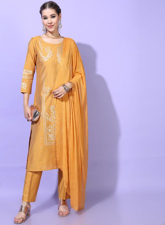 Vishudh Women Regular Fit Floral Kurta Set by Styli  - Image 5