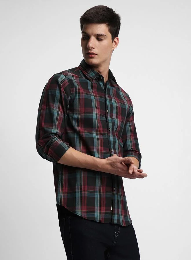 Dennis Lingo Dennis Lingo Checked Slim Fit Casual Shirt