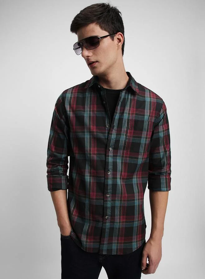 Dennis Lingo Dennis Lingo Checked Slim Fit Casual Shirt