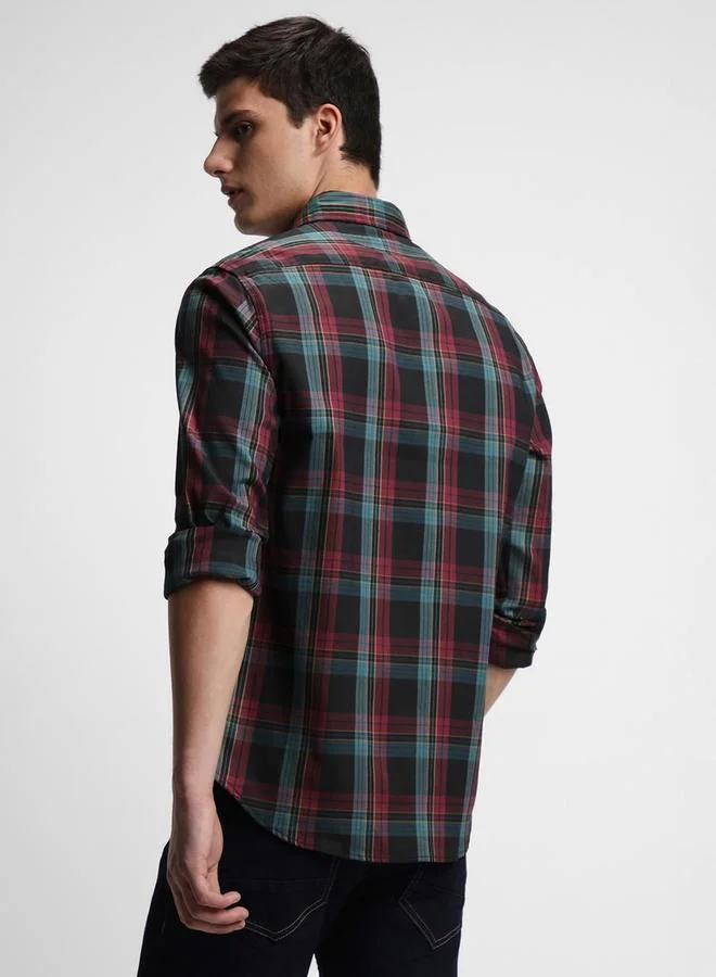 Dennis Lingo Dennis Lingo Checked Slim Fit Casual Shirt
