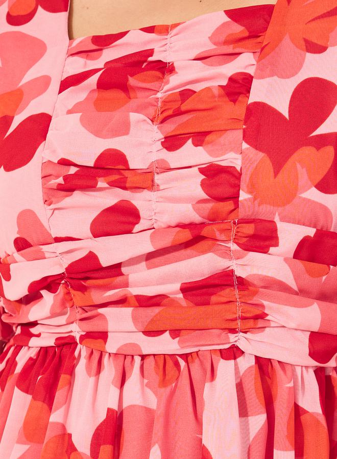 Styli Floral Chiffon Dress  - Image 4