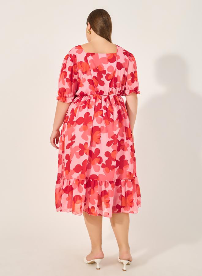 Styli Floral Chiffon Dress  - Image 5