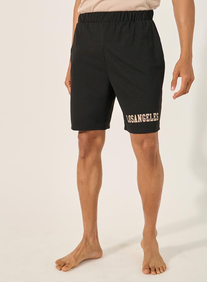 Slogan Print Tank and Shorts Pyjama Set