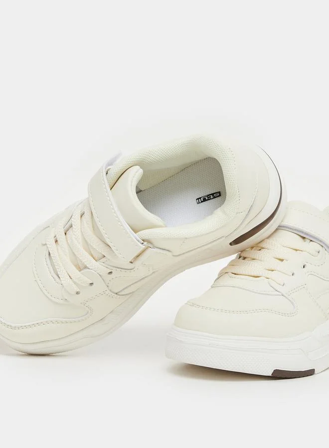 ستايلي Panelled Sneakers with Hook and Loop Closure