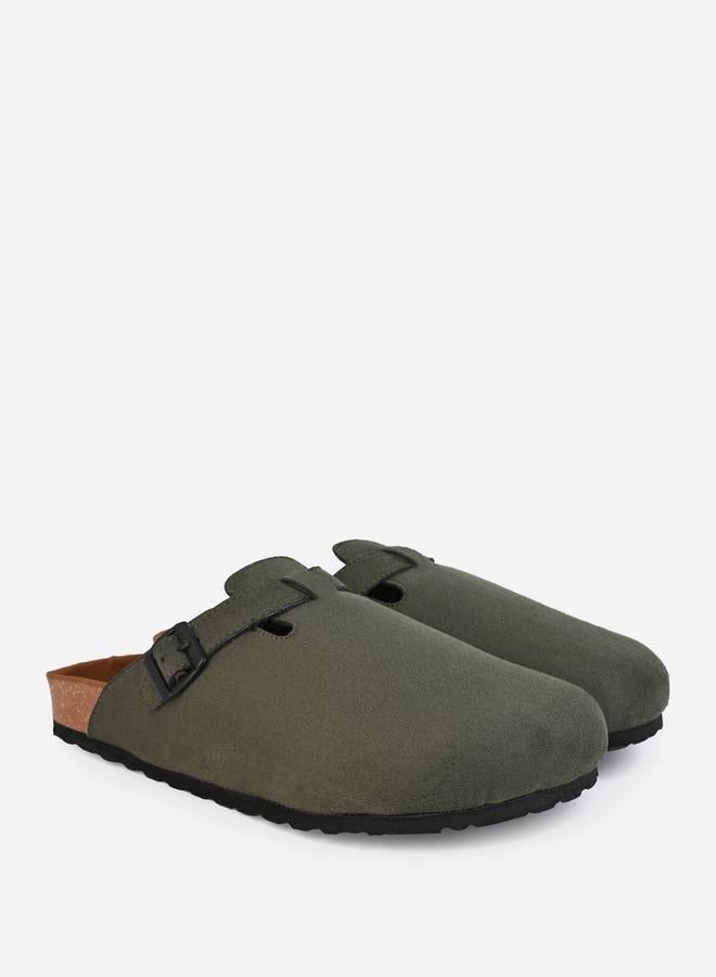 Styli - Suede Clogs With Buckle Detail - Image 1