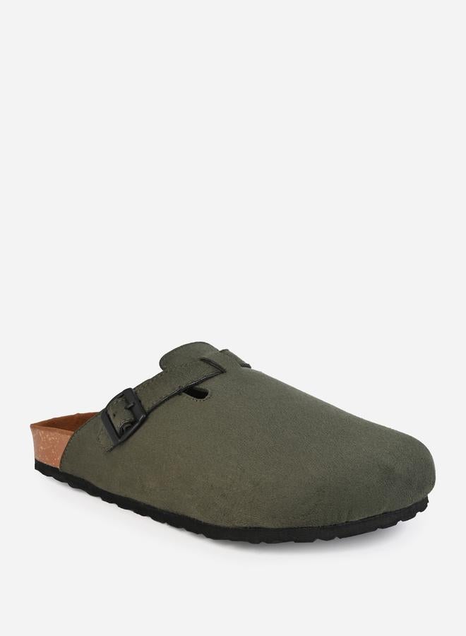 Styli - Suede Clogs With Buckle Detail - Image 1