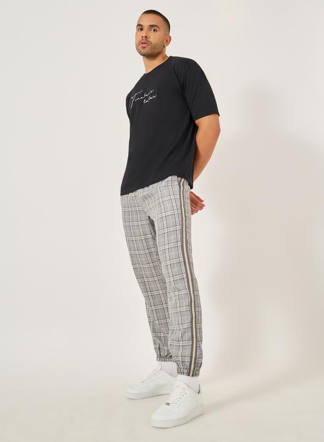 Take Two Plaid Drawstring Waist Tapered Fit Joggers - Image 2