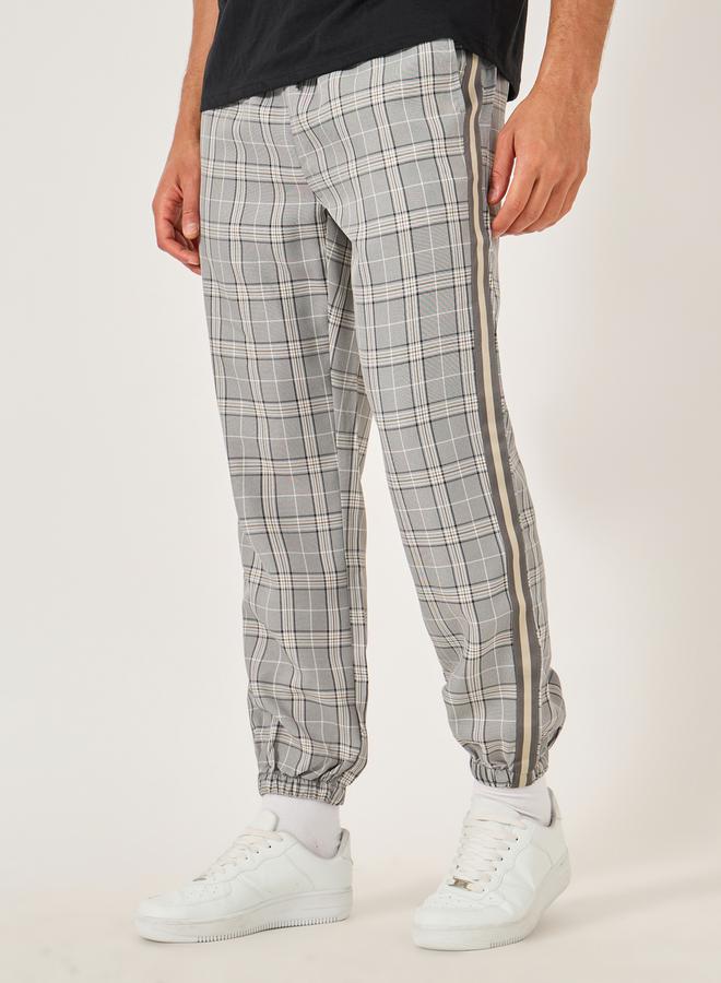 Take Two Plaid Drawstring Waist Tapered Fit Joggers - Image 1