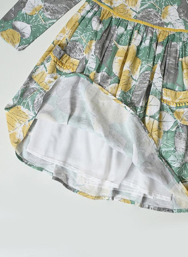 BELLA MODA All-Over Print Ruffle Sleeves Dress by Styli  - Image 3
