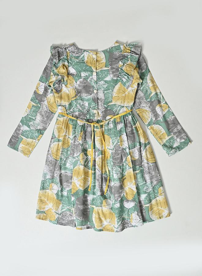BELLA MODA All-Over Print Ruffle Sleeves Dress by Styli  - Image 1