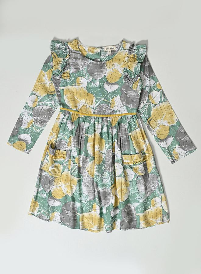 BELLA MODA All-Over Print Ruffle Sleeves Dress by Styli  - Image 5