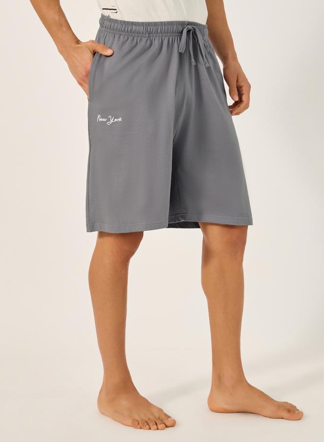 Styli Slogan Printed Round Neck T-Shirt and Short Pyjama Set - Image 5