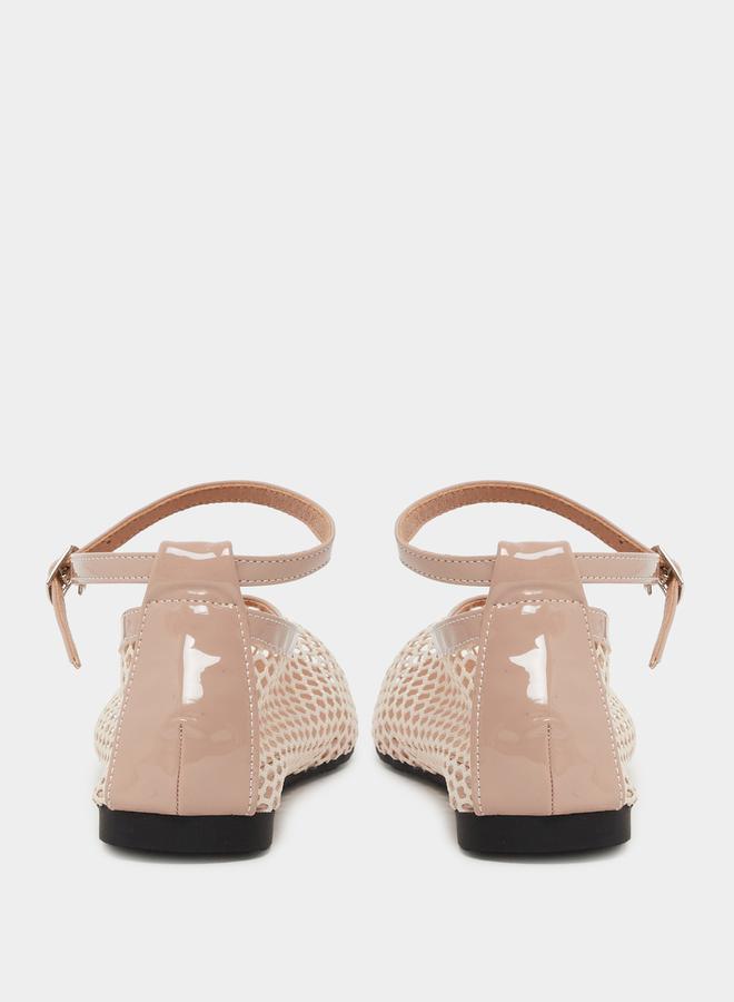 Styli Plain Ankle Strap Net Casual Shoes  - Image 4