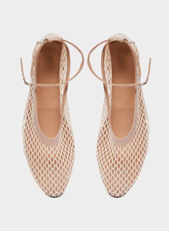 Styli Plain Ankle Strap Net Casual Shoes  - Image 5