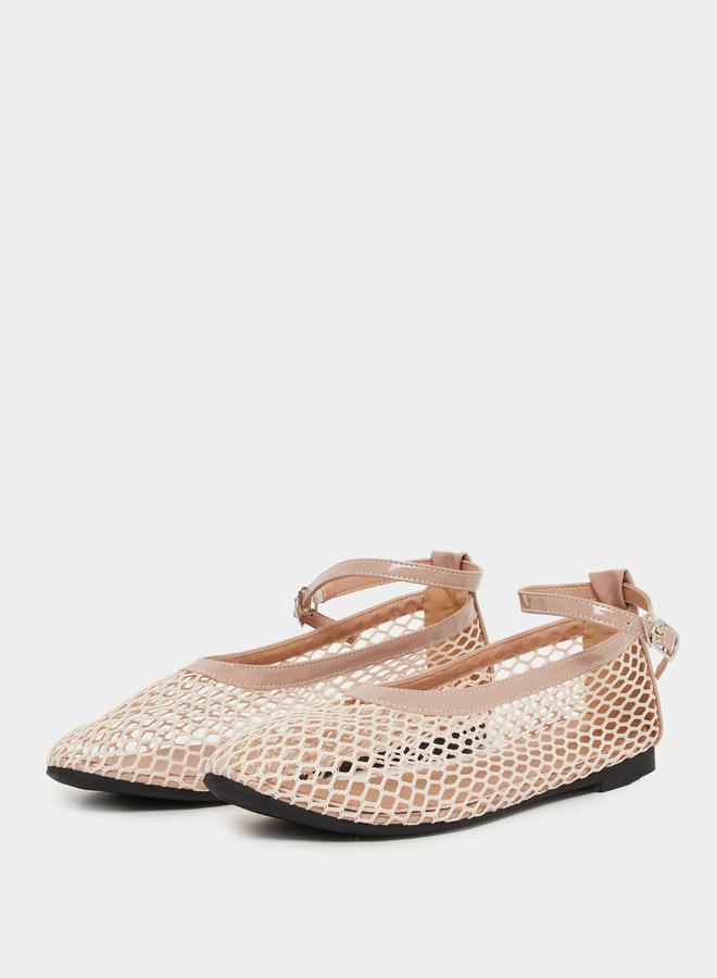 Styli Plain Ankle Strap Net Casual Shoes  - Image 2