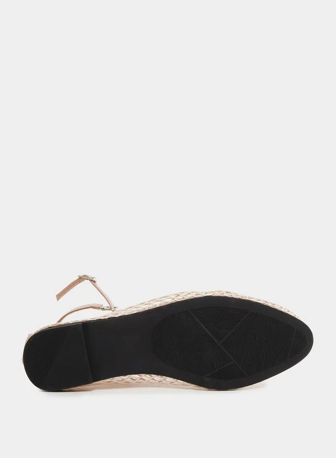 Styli Plain Ankle Strap Net Casual Shoes