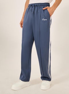 Styli Oversized Wide Tuck Fleece Joggers with Side Stripe and Print Detail  - Image 2