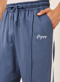 Styli Oversized Wide Tuck Fleece Joggers with Side Stripe and Print Detail  - Image 3
