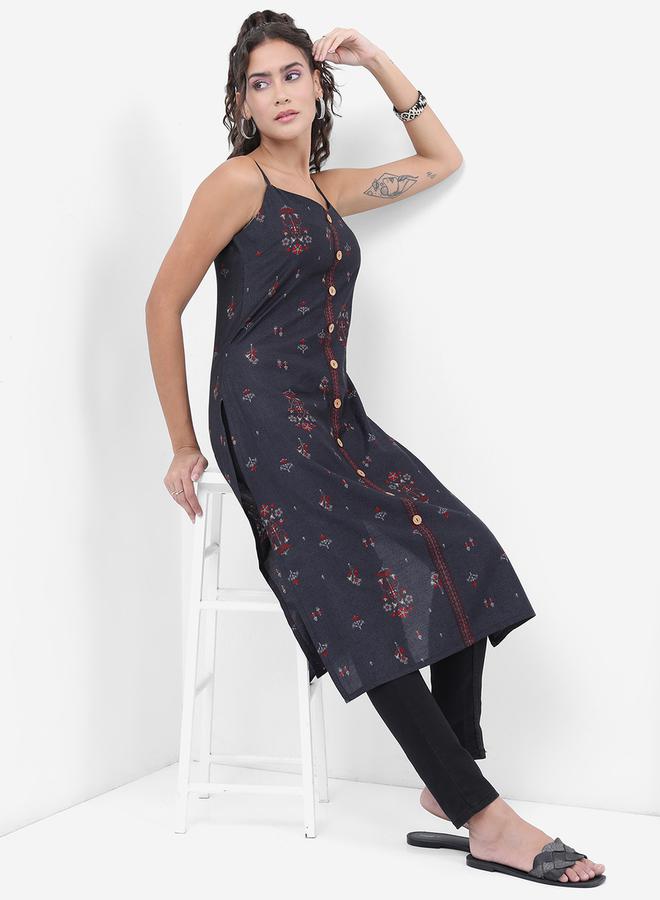 Vishudh - Women Floral Printed Mirror Work Kurta by Styli - Image 1