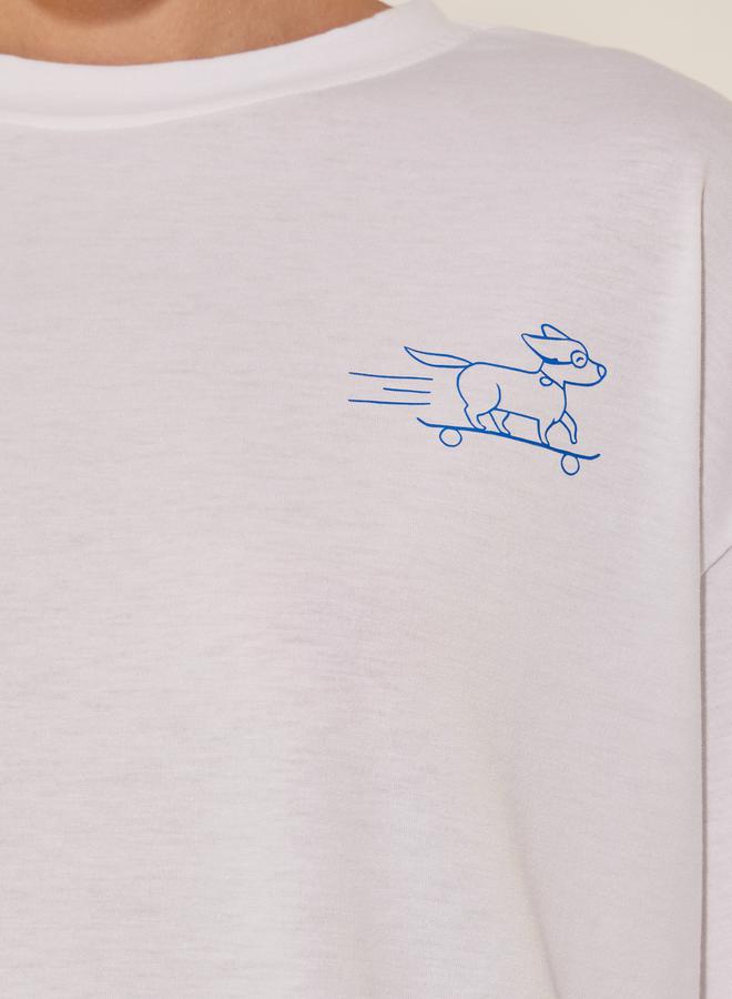 Take Two Graphic Print Round Neck Oversized T-Shirt  - Image 5