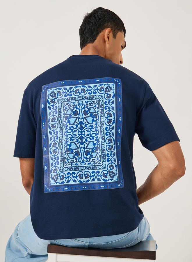 Styli MEN TEXTURED BOXY FIT TAPESTRY GRAPHIC WITH EMBROIDERY  T-SHIRT  - Image 1