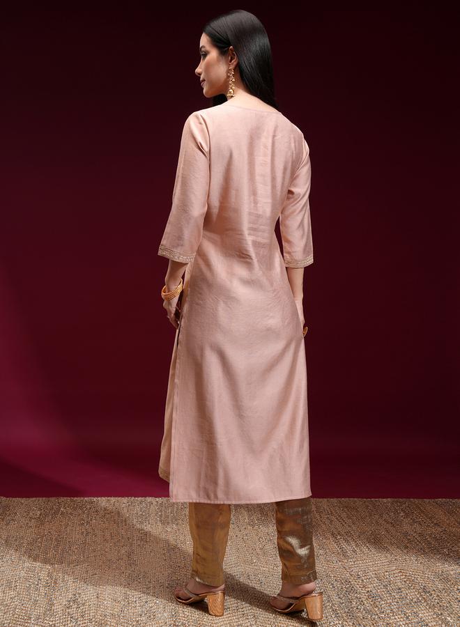 فيشود كورتا مطرز بالزهور بياقة مطرزة بالترتر - Image 3