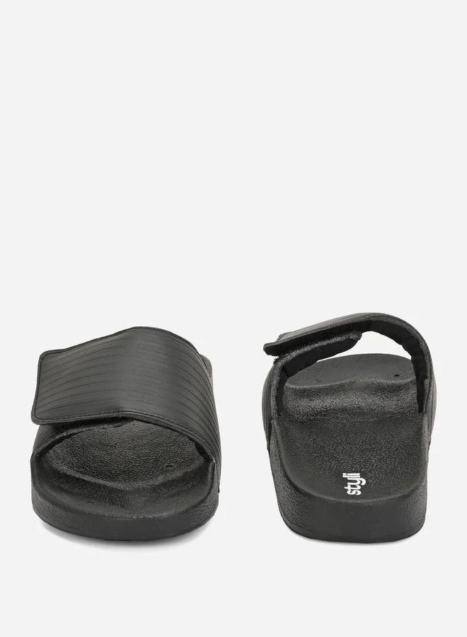 ستايلي Velcro Strap Thick Band Slides
