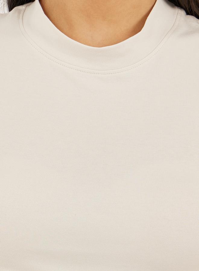 Styli Pack of 2 - Cotton Stretch Fitted High Neck T-Shirt  - Image 5