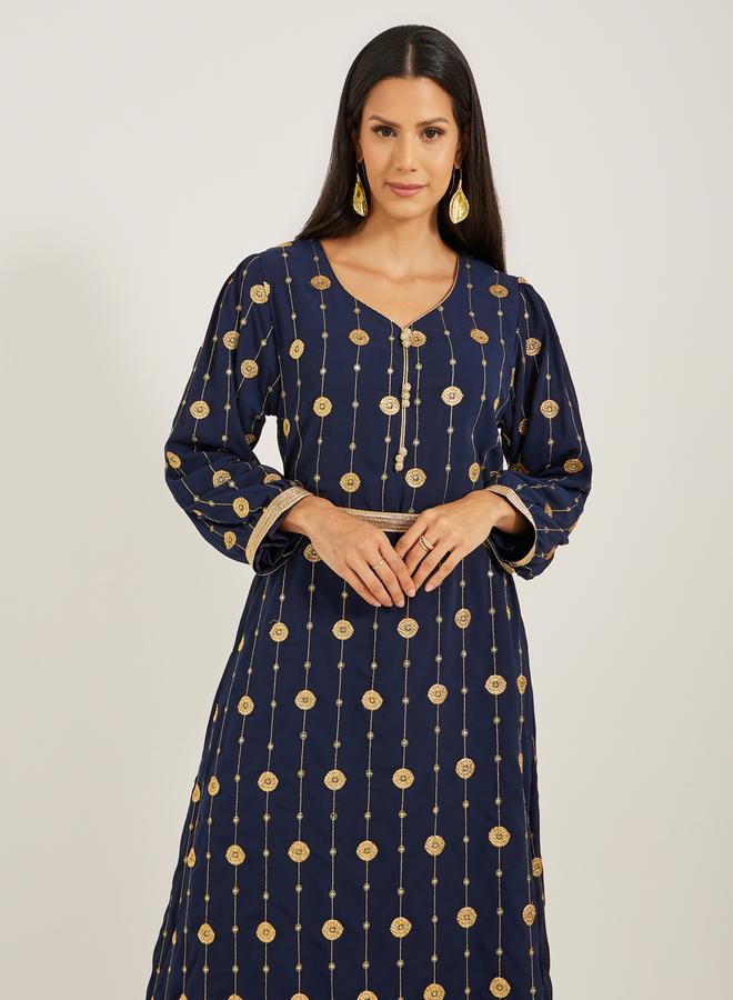 Embroidered V-Neck A-Line Kaftan with Belt - zsku/Z9138F4D461731DA6F278Z-2/45/1741119925/2a8c02de-1f88-46c5-82f0-dc6db6a99120