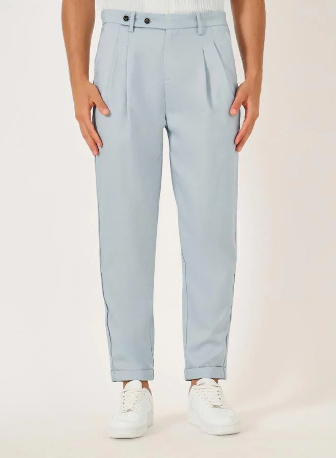 تايك تو بنطلون ستايلي بقصة مريحة وكسرات سادة