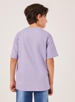 Styli Solid Oversized T-Shirt with Badge Detail  - Image 4