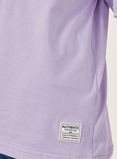 Styli Solid Oversized T-Shirt with Badge Detail  - Image 3
