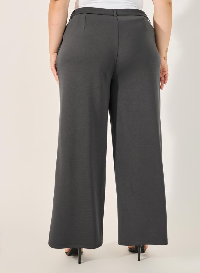 Styli - Solid Wide leg tailored trouser - Image 1