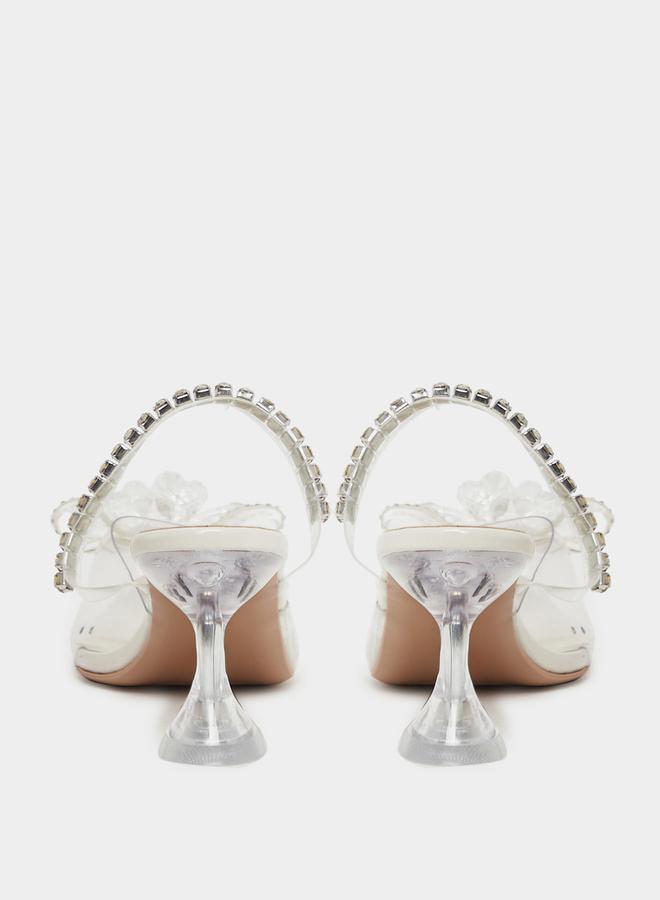 Take Two Bow Detail Transparent Block Heel Sandals by Styli - Image 4
