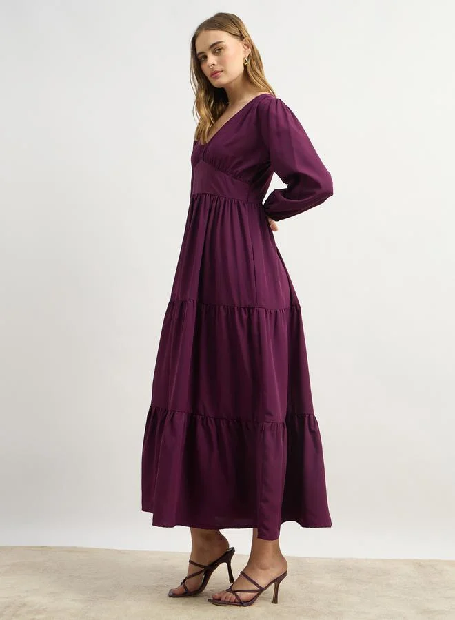 Styli Tiered Empire Dress