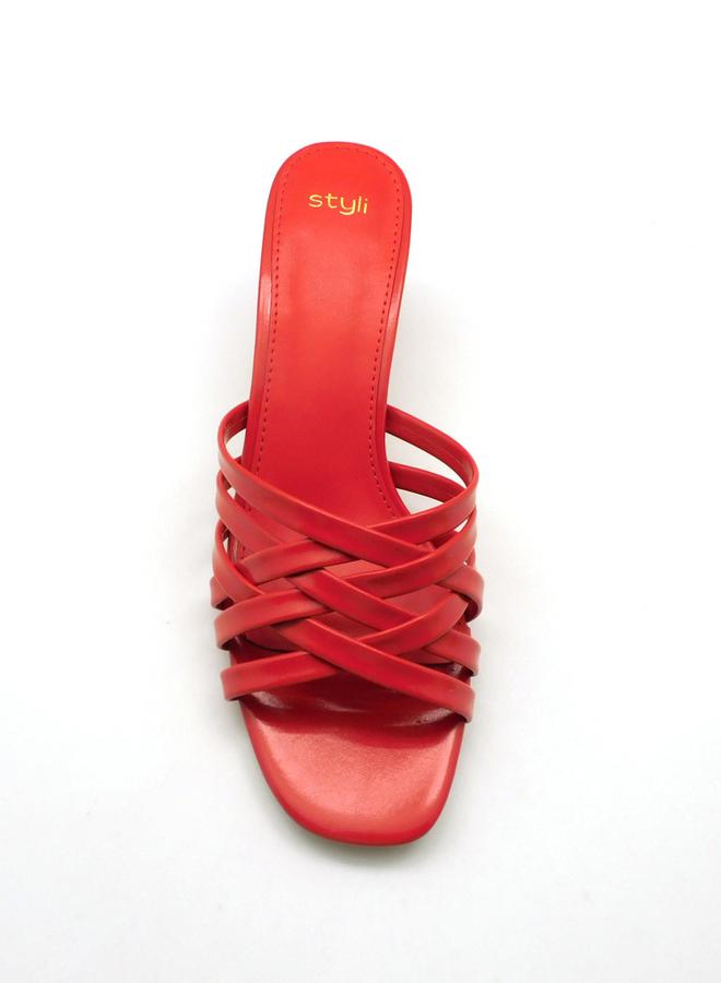 Styli Criss Cross Open Toe Stiletto Heel Sandals  - Image 2