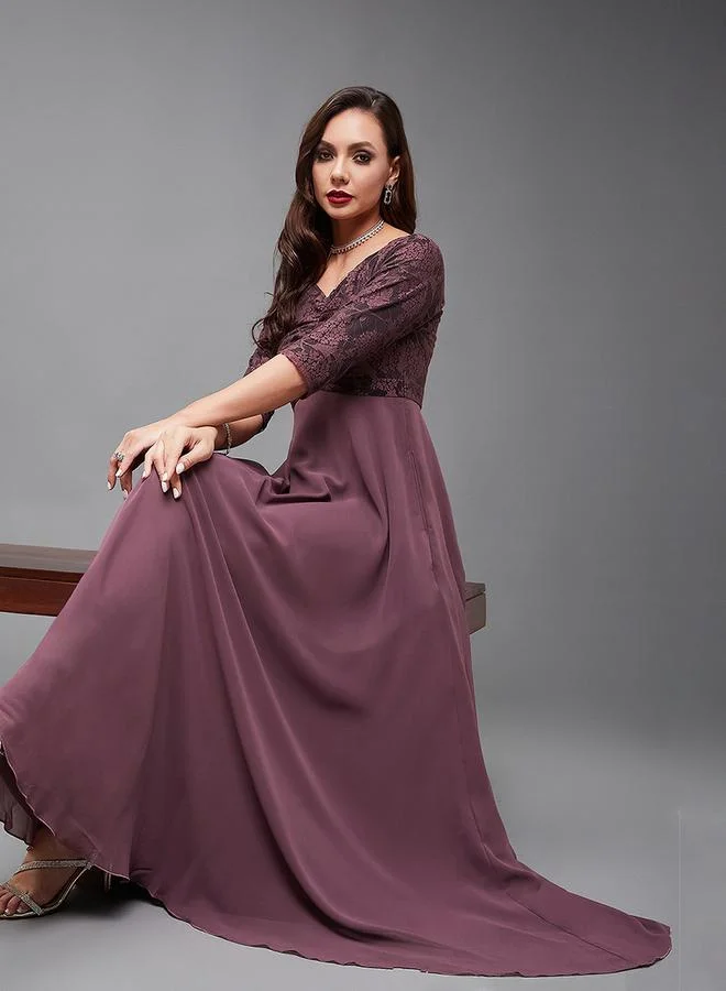 Styli Floral Bodice Maxi Dress