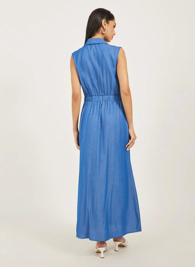 ستايلي Plain Sleeveless A-Line Maxi Dress